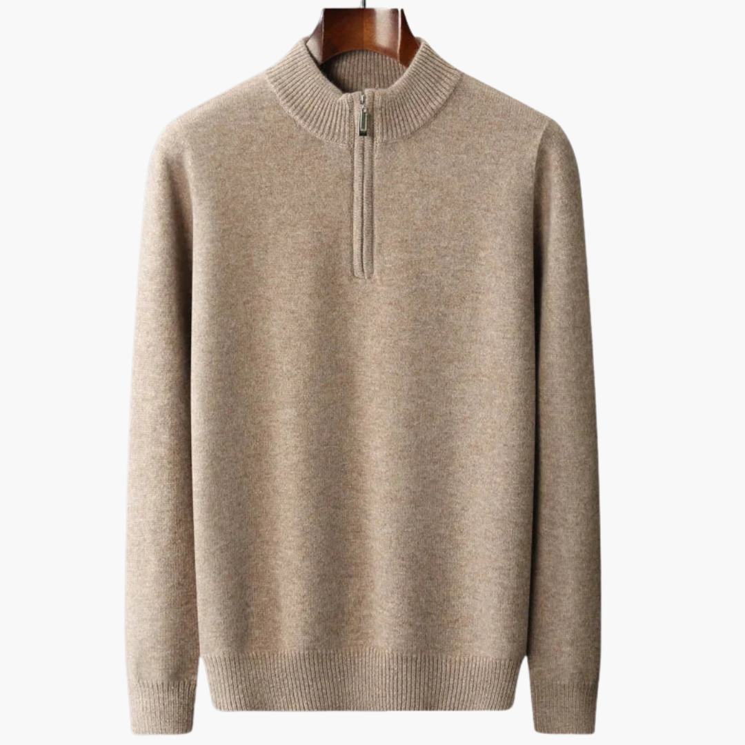 GIO ROSSI - CASHMERE SWEATER WITH HALF-ZIP