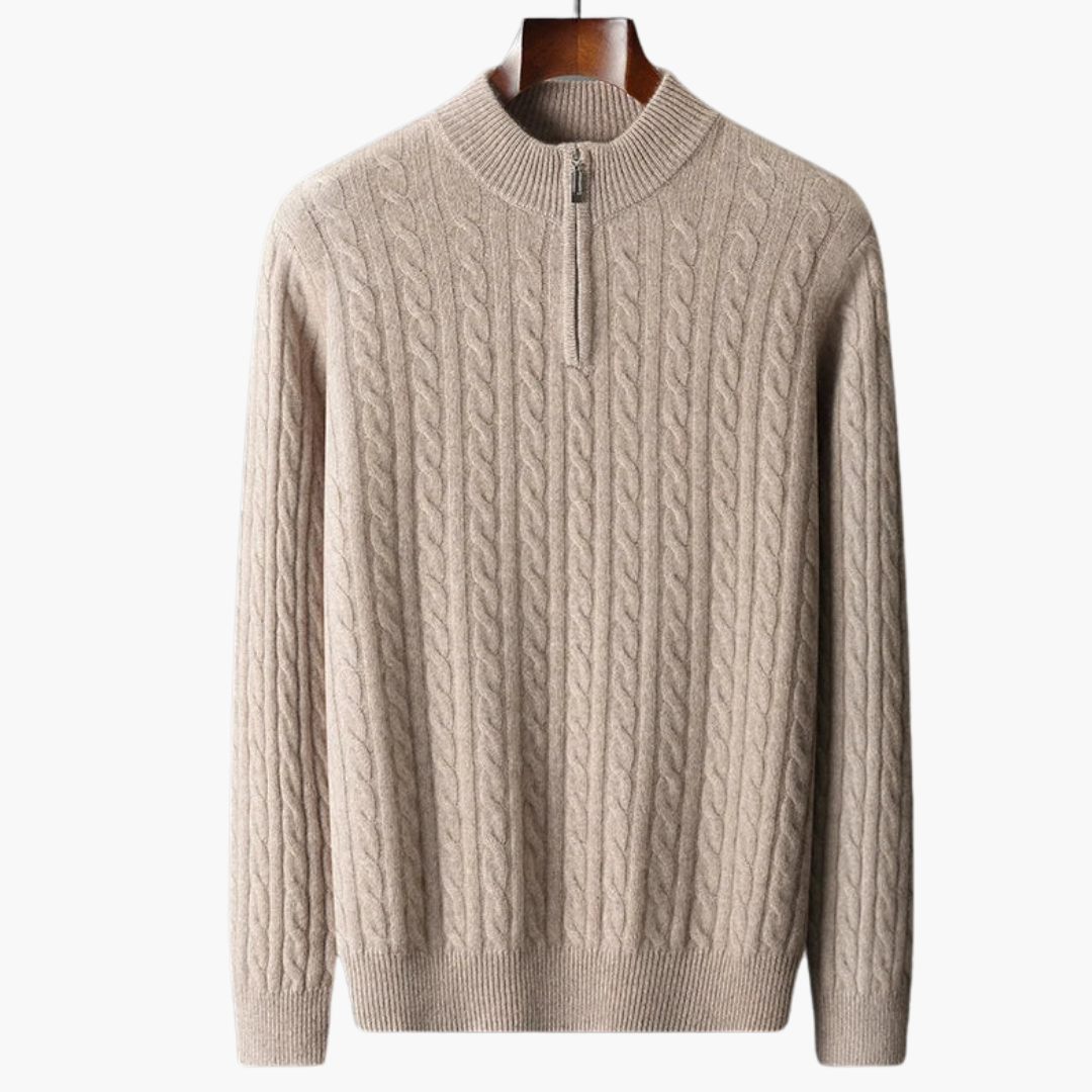 GIO ROSSI - CASHMERE CABLE HALF-ZIP