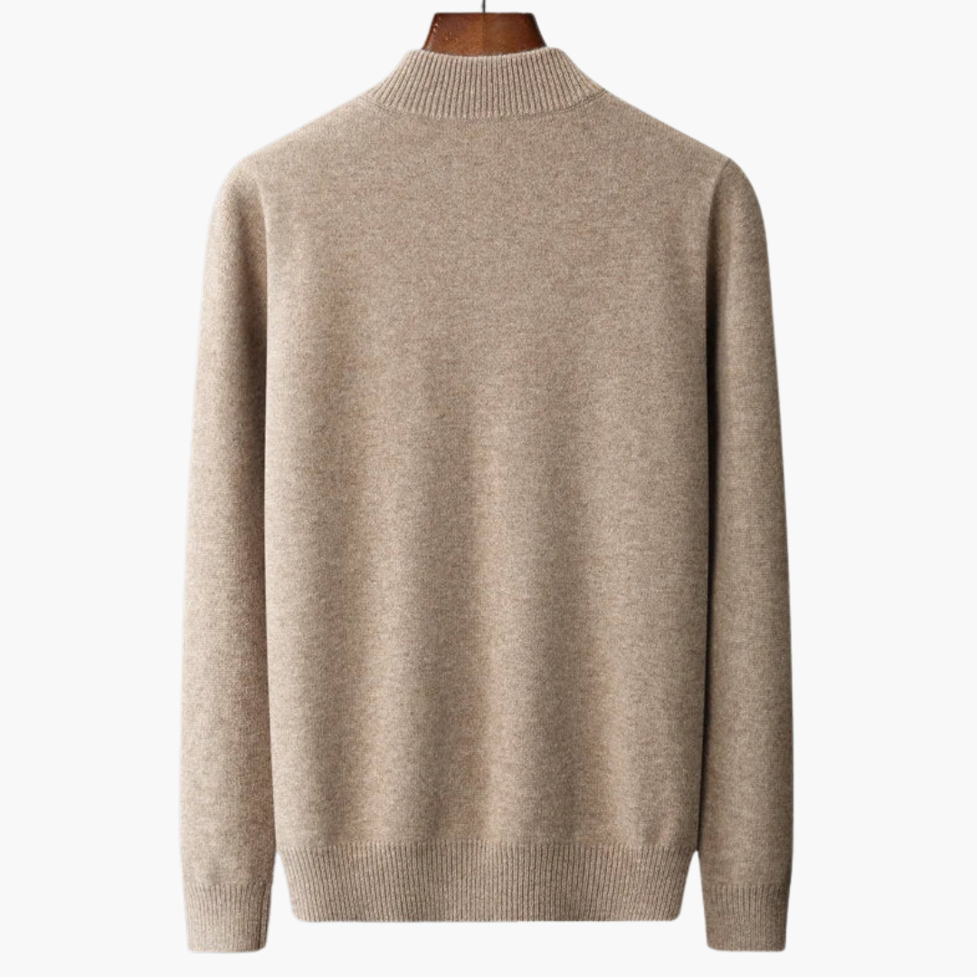 GIO ROSSI - CASHMERE SWEATER WITH HALF-ZIP