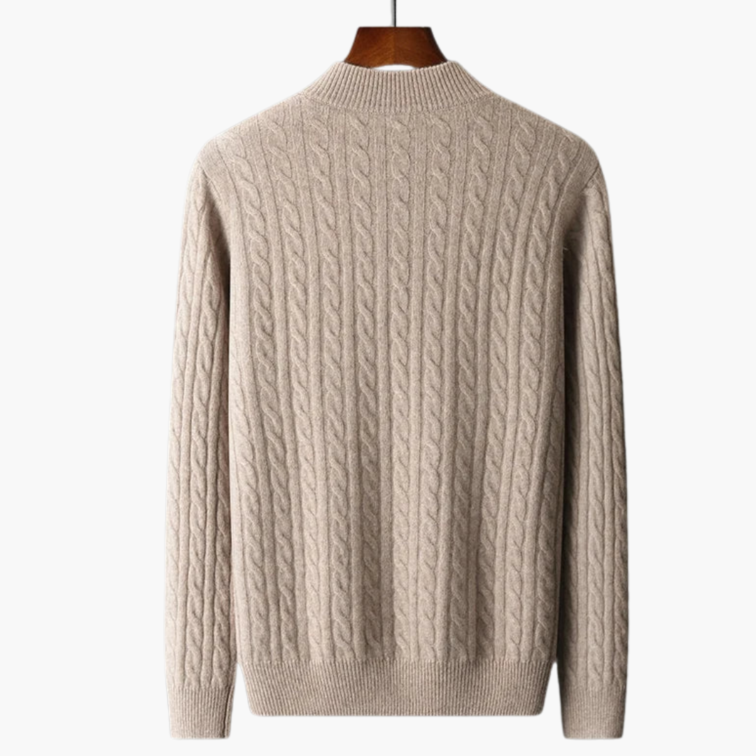 GIO ROSSI - CASHMERE CABLE HALF-ZIP