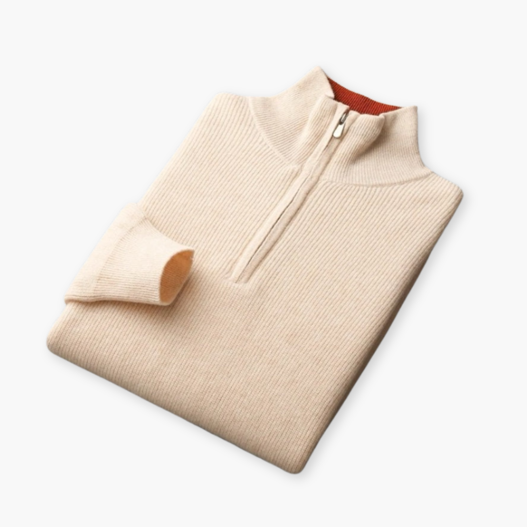 GIO ROSSI |  MERINO WOOL QUARTER-ZIP SWEATER