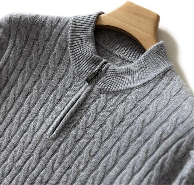 GIO ROSSI - CASHMERE CABLE HALF-ZIP