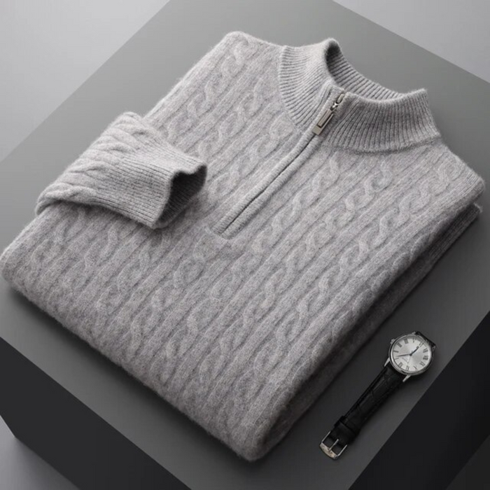 GIO ROSSI - CASHMERE CABLE HALF-ZIP