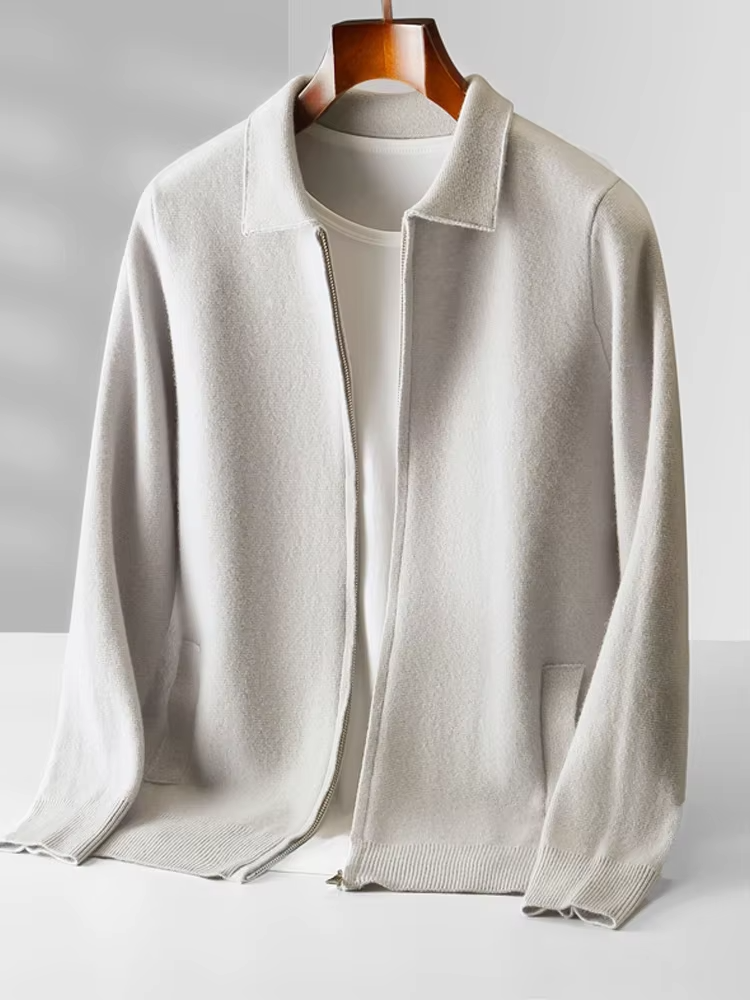 GIO ROSSI - MERINO ZIPPED CARDIGAN