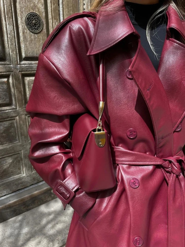 GIO ROSSI - BURGUNDY TRENCH COAT