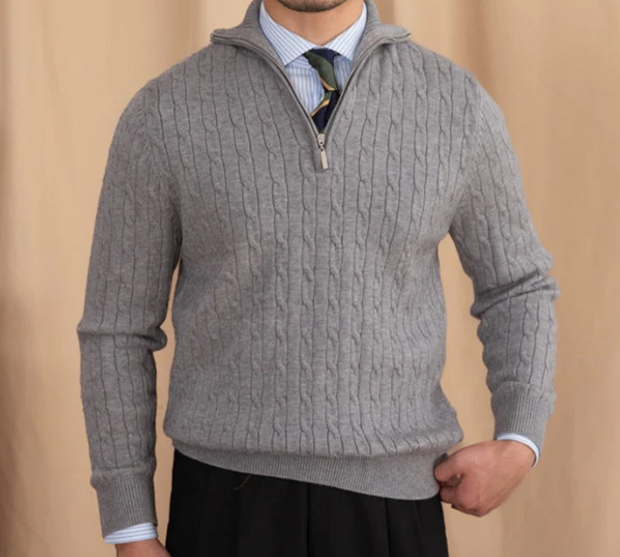 GIO ROSSI - CABLE HALF-ZIP SWEATER