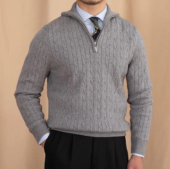 GIO ROSSI - CABLE HALF-ZIP SWEATER