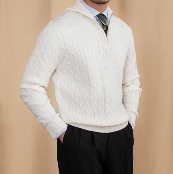 GIO ROSSI - CABLE HALF-ZIP SWEATER