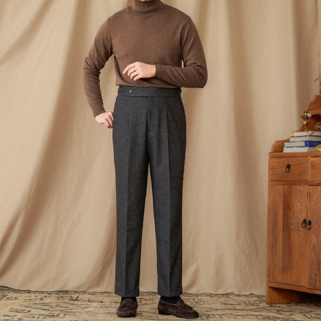 GIO ROSSI - STRAIGHT WOOL TROUSERS