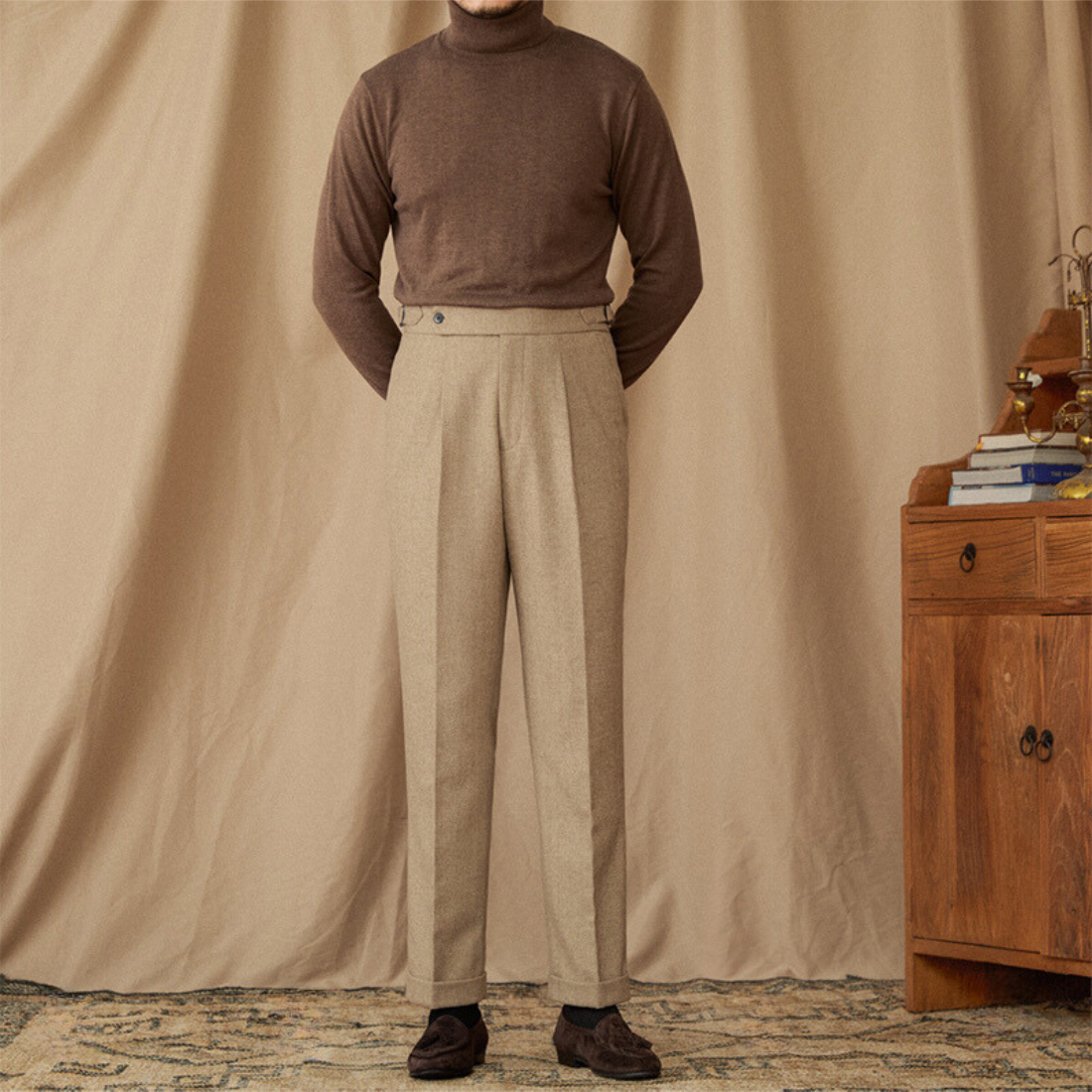 GIO ROSSI - STRAIGHT WOOL TROUSERS