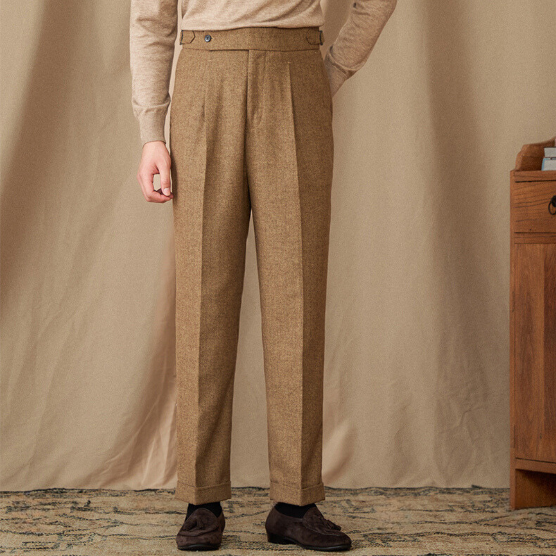 GIO ROSSI - STRAIGHT WOOL TROUSERS