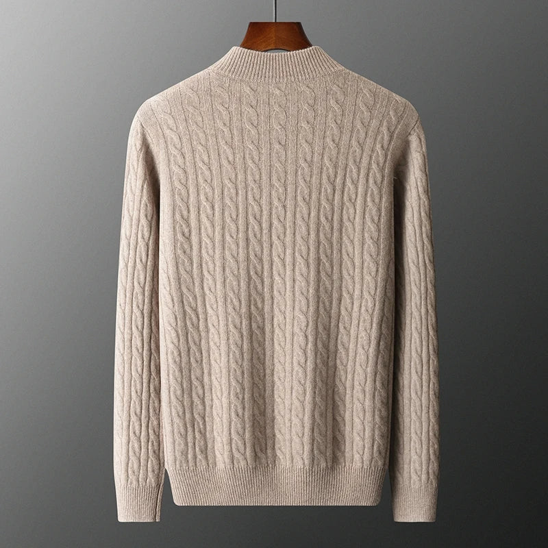 GIO ROSSI - CASHMERE CABLE HALF-ZIP