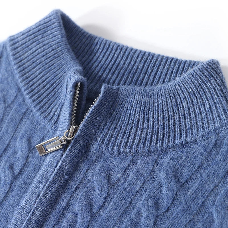 GIO ROSSI - CASHMERE CABLE HALF-ZIP