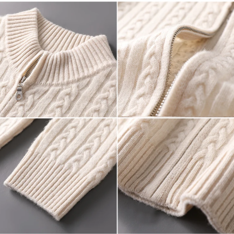 GIO ROSSI - MERINO CABLE CARDIGAN