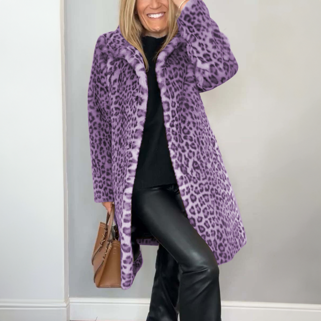 GIO ROSSI - COAT WITH LEOPARD PRINT