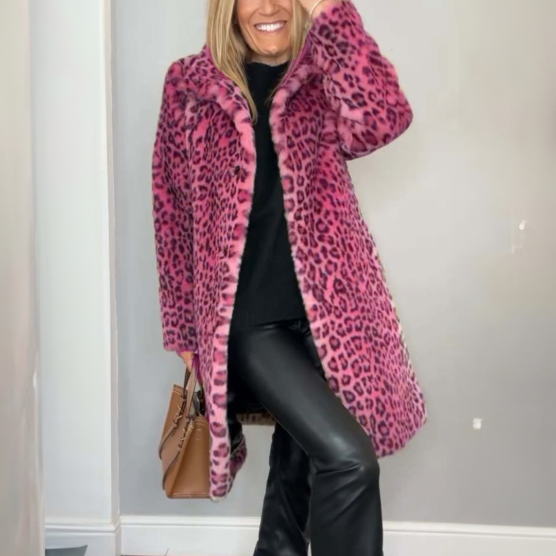 GIO ROSSI - COAT WITH LEOPARD PRINT