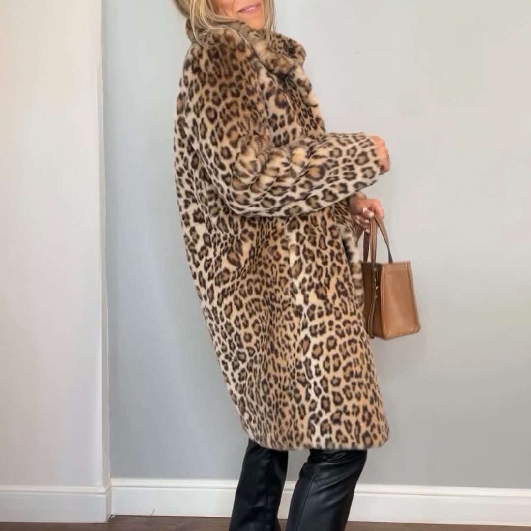 GIO ROSSI - COAT WITH LEOPARD PRINT