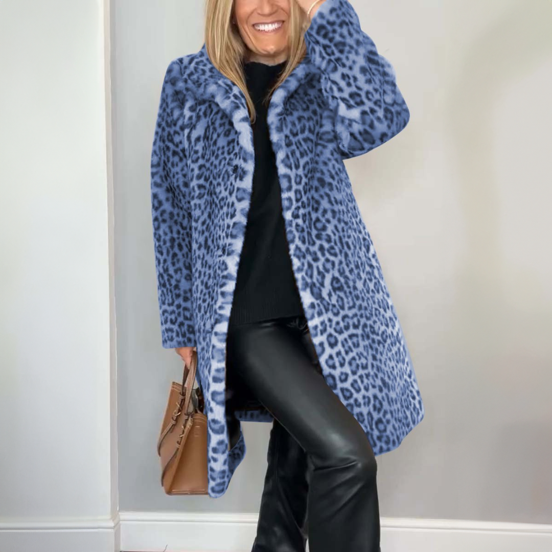 GIO ROSSI - COAT WITH LEOPARD PRINT